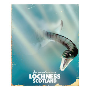Loch Ness Skottland monster vintage resemålning af Fototryck