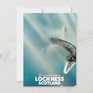 Loch Ness Skottland monster vintage resemålning af Inbjudningar
