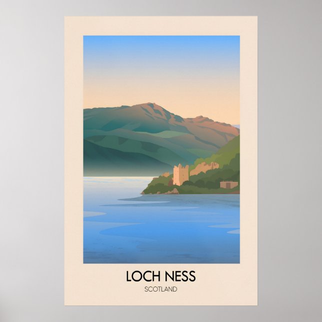 Loch Ness Skottland Reseskylt Poster (Framsidan)
