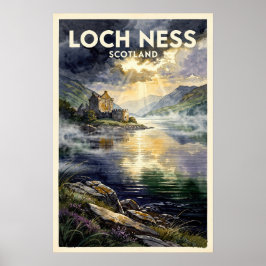 Loch Ness Skottland Vintage Resa Poster