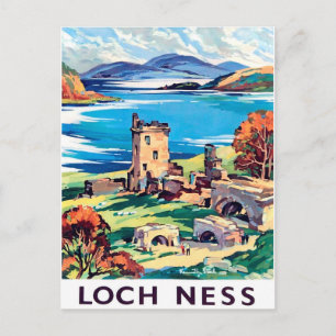 Loch Ness, Skottland, vintage resor Vykort