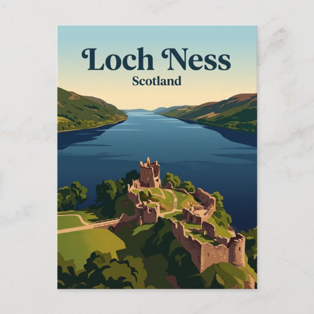 Loch Ness Skottland Vykort (Framsida)