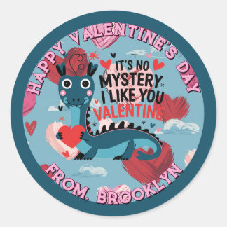 Loch Ness Valentines Sticker Runt Klistermärke