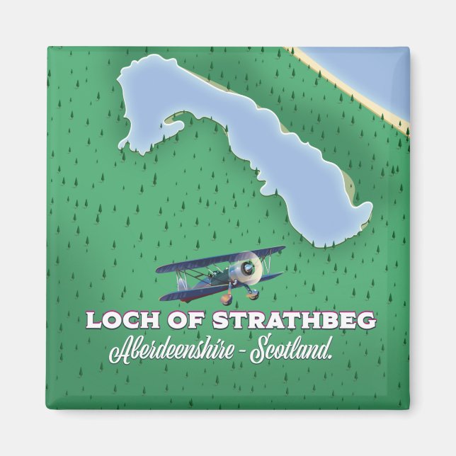 Loch of Strathbeg Aberdeenshire Skottland karta Magnet (Framsidan)
