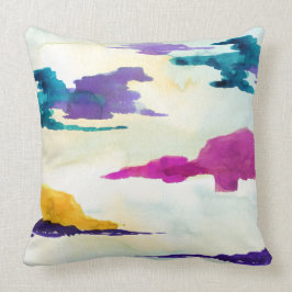 Loch Scottish Abstrakt Watercolor Cushion Kudde
