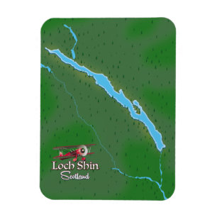 Loch Shin Scotland karta Magnet