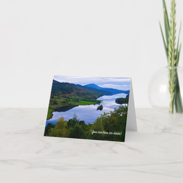 Loch Tummel från Queen's View välkomstkort Tack Kort (Framsida)