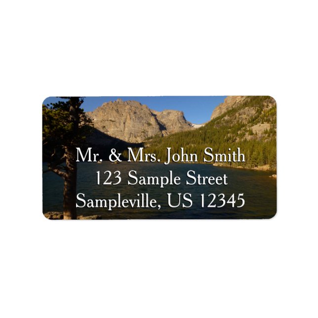 Loch vid Rocky Mountain nationalpark Adressetikett (Framsidan)