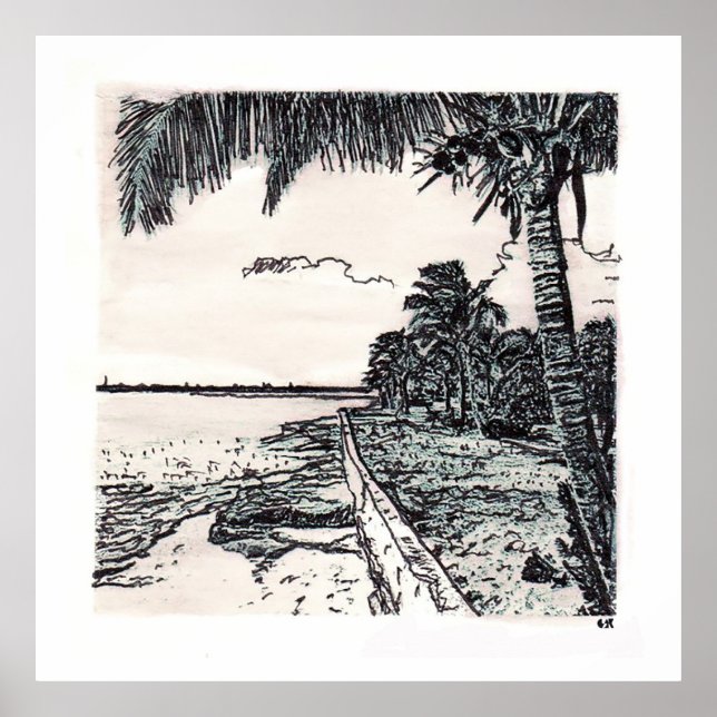Lochabar Beach, Long Island, Bahamas Poster (Framsidan)