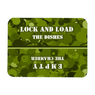 Lock and Load Forest Grönt Camo Dishwasher Magnet