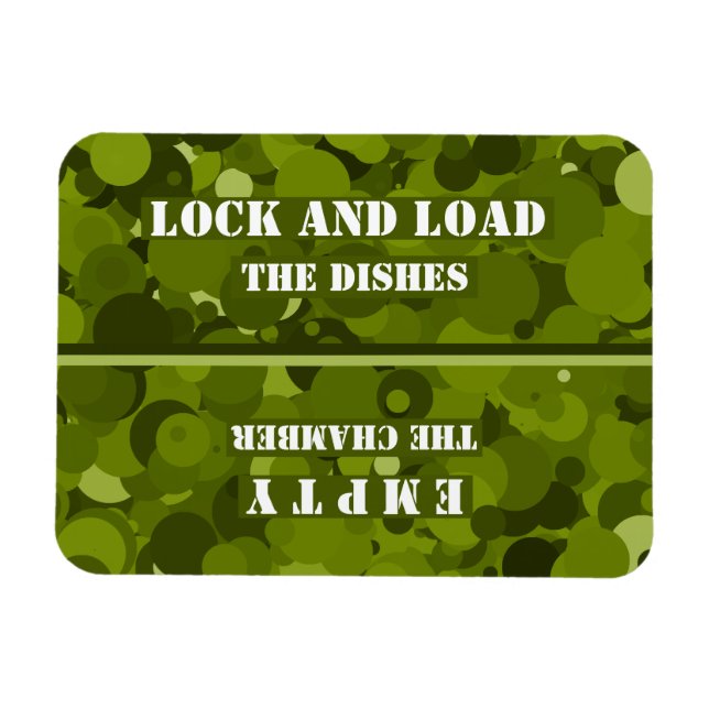 Lock and Load Forest Grönt Camo Dishwasher Magnet (Horisontell)