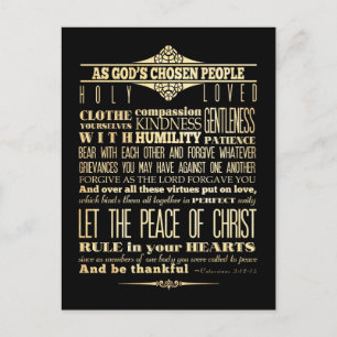 Lock Bible Verse - Colossians 3:12-13 Vykort