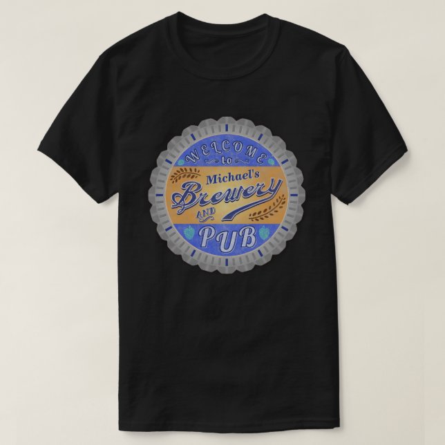 Lock för ölflaska för bryggeriPubpersonlig Tee Shirt (Design framsida)
