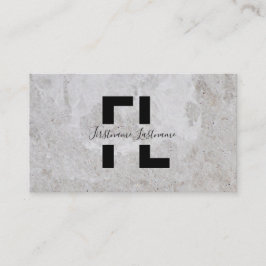 Lock grått marble white marble structure monogram visitkort