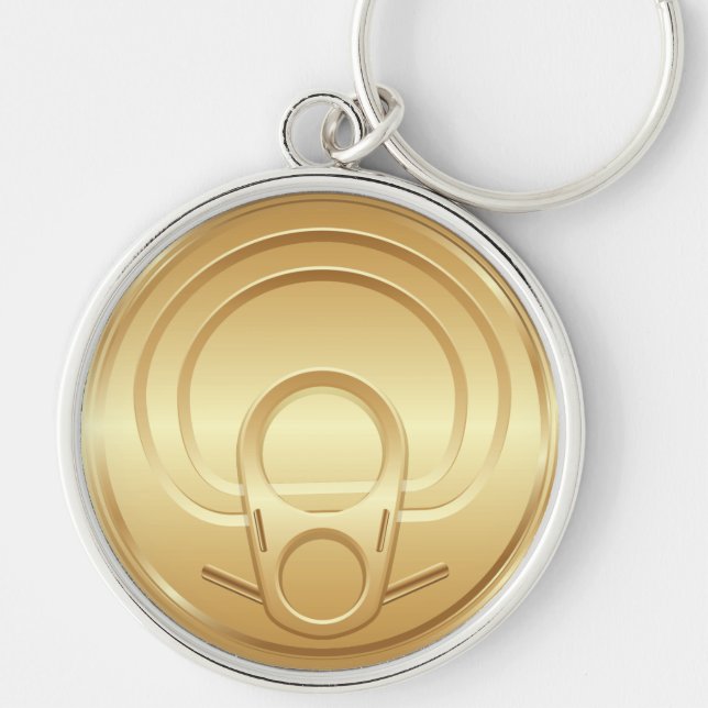 Lock Keychain för paketTinCan Rund Silverfärgad Nyckelring (Framsidan)