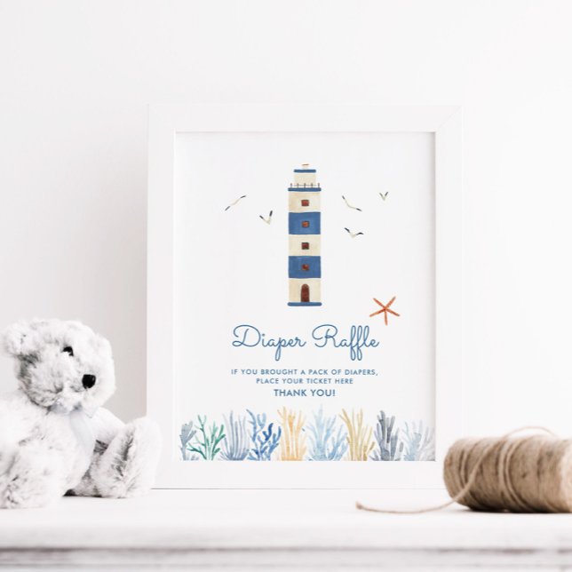 Lock Nautical Baby Shower Diaper Raffle Sign Poster (Skapare uppladdad)