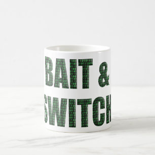 “Lock och byte” med en överlagring av binärkod. Kaffemugg