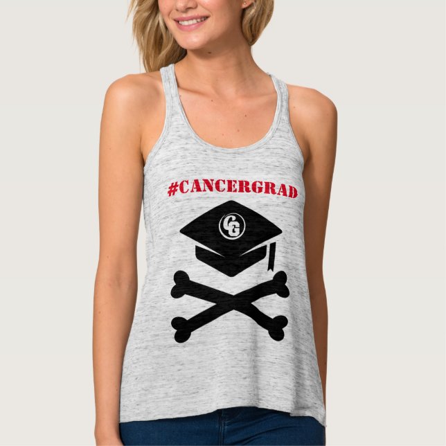Lock- och Crossbones#CancerGradtank Linne Med Racerback (Framsida)