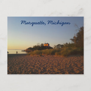 Lock och strand vid soluppgången i Marquette Vykort