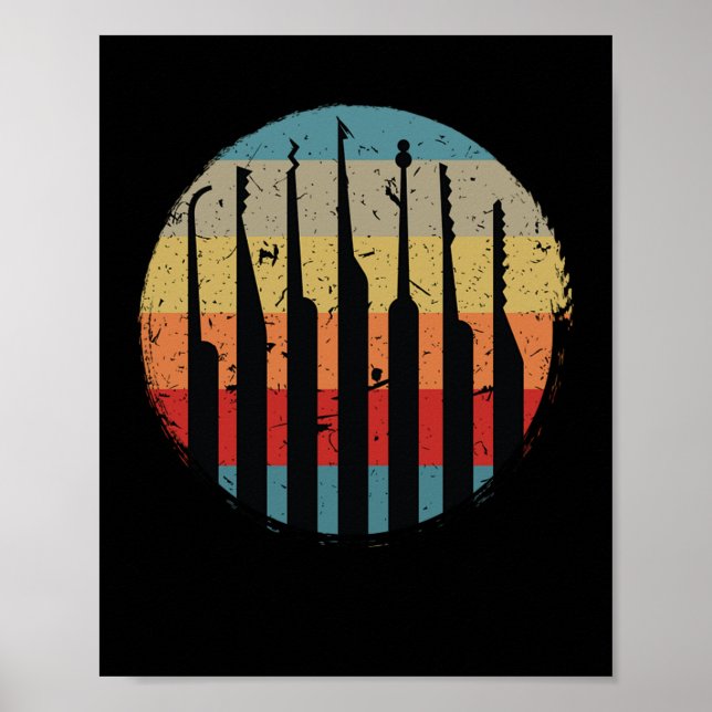 Lock Picking Retro Lock Poster (Framsidan)
