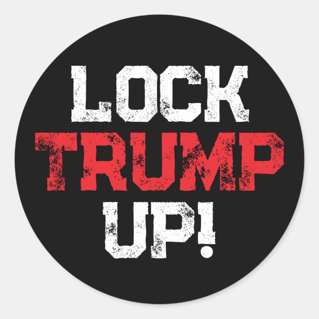 Lock Trump Up Political Runt Klistermärke (Framsida)