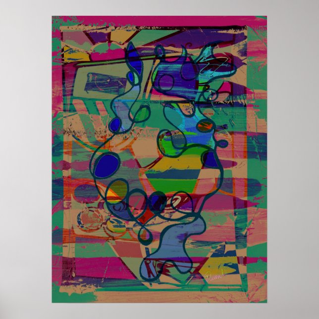"Lockande abstrakt" alt version 18 x 24 tums affis Poster (Framsidan)