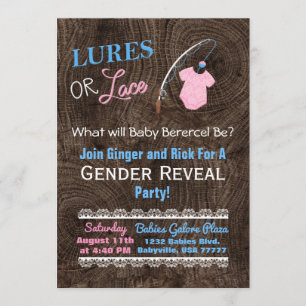 Lockar, eller snöreavslöjer trägender baby shower inbjudningar