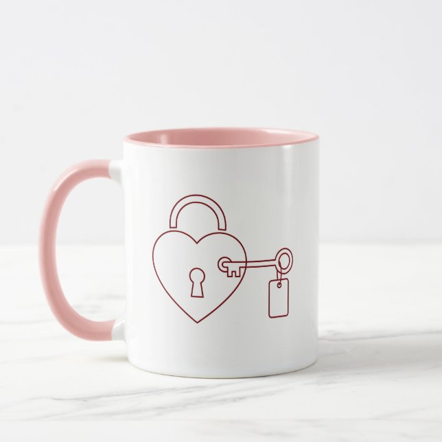 Locked Love Valentine Personalized Mug Mugg (Vänster)