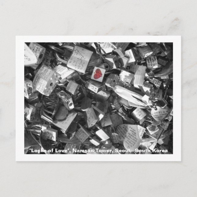 Locker från Kärlek/Söul Torn, Sydkorea Vykort (Framsida)