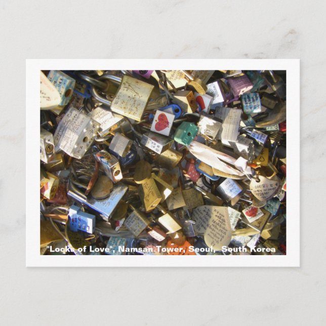 Locker från Kärlek/Söul Torn, Sydkorea Vykort (Framsida)