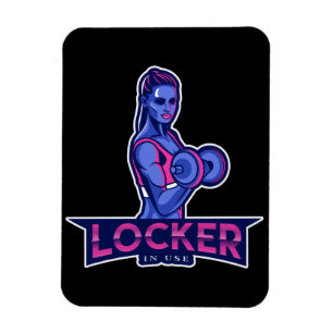 Locker i Använda gym, viktande flicka Magnet