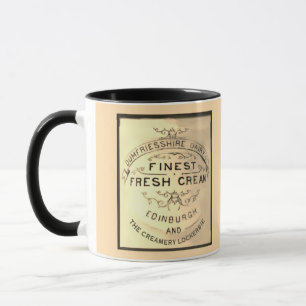 Lockerbie Creamery Etikett Svart Text Trim Mugg