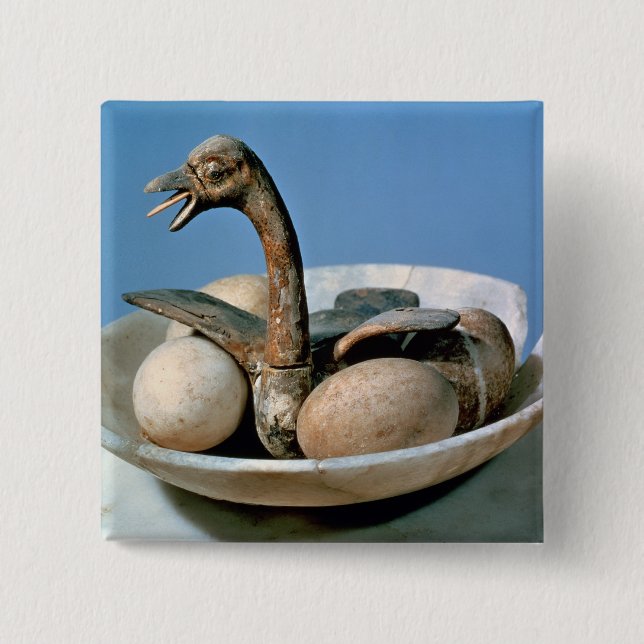 Locket av en alabaster- burk dekorerade med en knapp (Framsida)