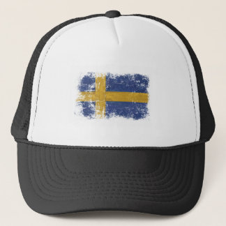 Locket med smutsar ner vintageflagga från sverige truckerkeps