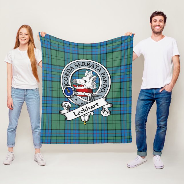 Lockhart Klansymbol Tartan Rutig Fleecefilt (På plats)