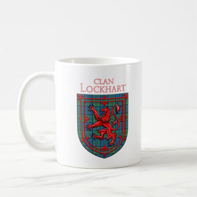 Lockhart Tartan Scottish Play Lejon Rampant Kaffemugg (Vänster)