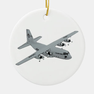 Lockheed C-130 Hercules Julgransprydnad Keramik