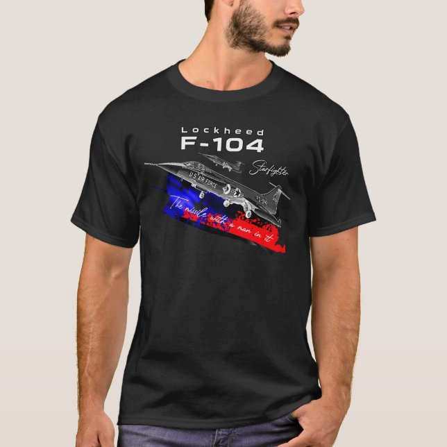 Lockheed F-104 Starfighter Old Fighter Aircraft T Shirt (Framsida)