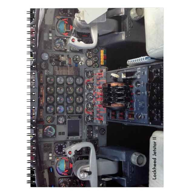 Lockheed Jetstar instrumenterar panelen Anteckningsbok Med Spiral (Framsidan)
