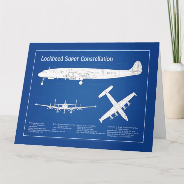 Lockheed L-1049 Toppen Constellation - Plans ABD Tack Kort (Framsida)