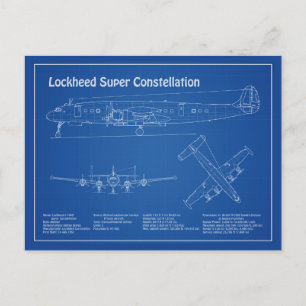 Lockheed L-1049 Toppen Constellation - Plans AD Vykort