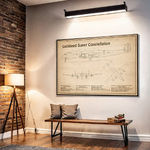 Lockheed L-1049 Toppen Constellation - Plans SD Poster