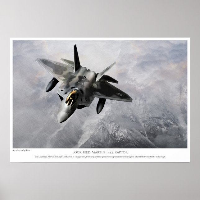 Lockheed Martin F-22 Raptor Poster (Framsidan)