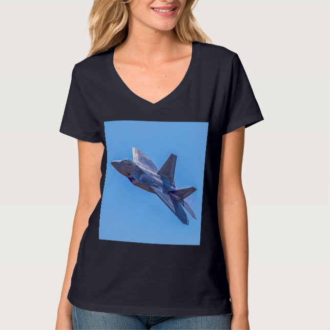 Lockheed Martin F-22A Raptor T Shirt (Framsida)