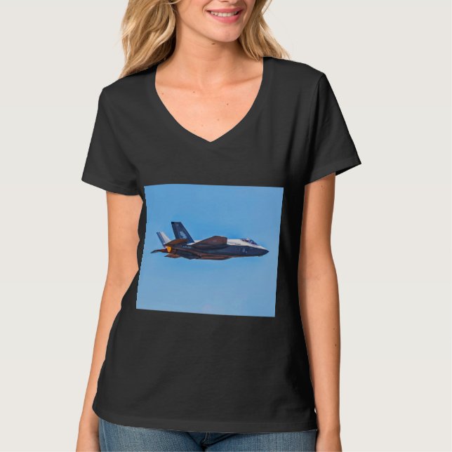 Lockheed Martin F-35A Blixt II T Shirt (Framsida)