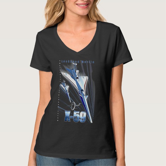 Lockheed Martin X-59 Quesst QueSST Supersonic Airc T Shirt (Framsida)