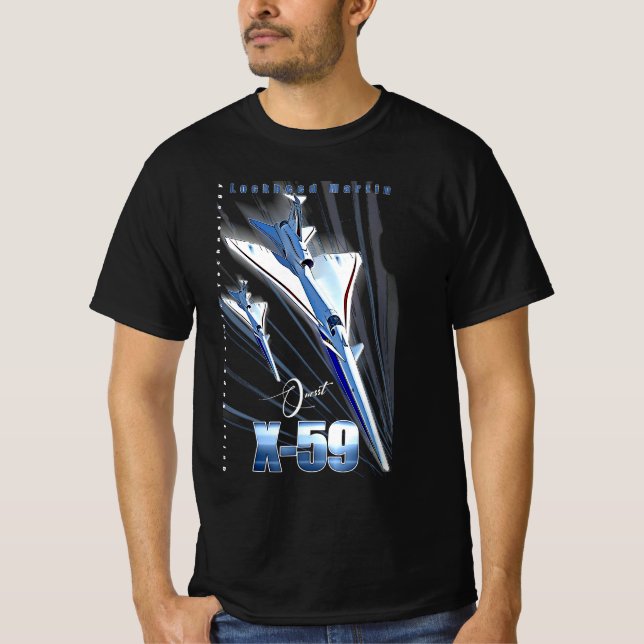 Lockheed Martin X-59 Quesst QueSST Supersonic Airc T Shirt (Framsida)