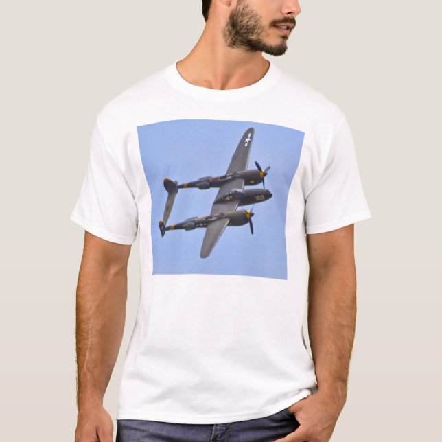 Lockheed P-38J blixt T-shirt (Framsida)