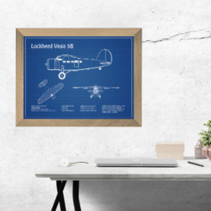 Lockheed Vega 5B - Flygplansplaner AD Fototryck