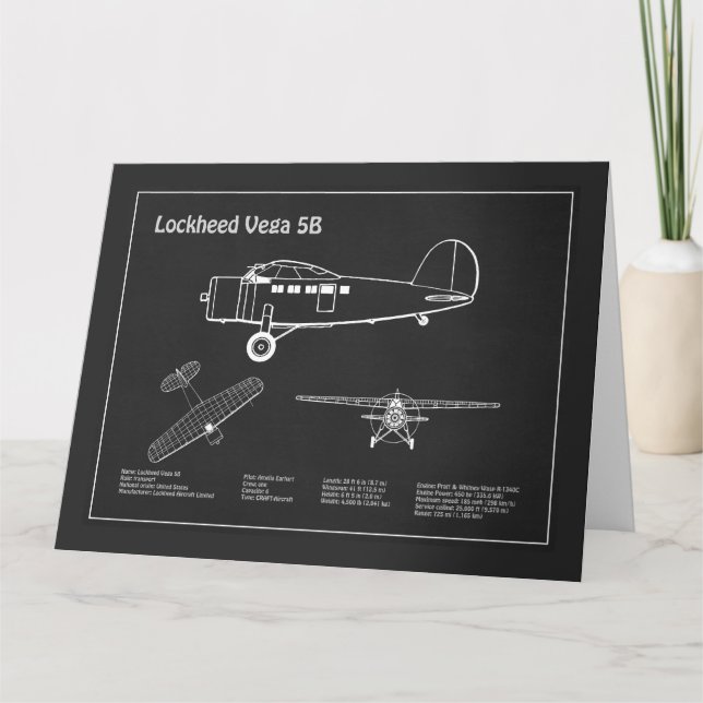 Lockheed Vega 5B - Flygplansplanerna PD Tack Kort (Framsida)